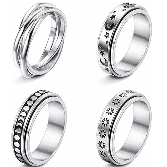 Planderful Everyday Genie Rotatable Decompression Ring Unisex Couple Wedding Gift