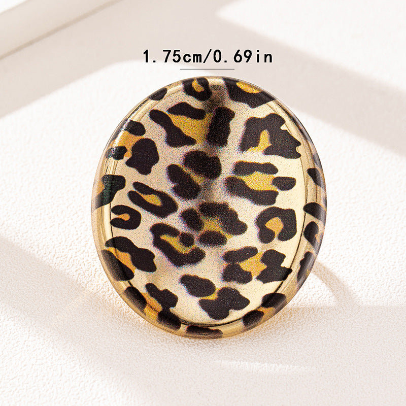 Stylish Leopard Print Metal Ring for Women by Planderful