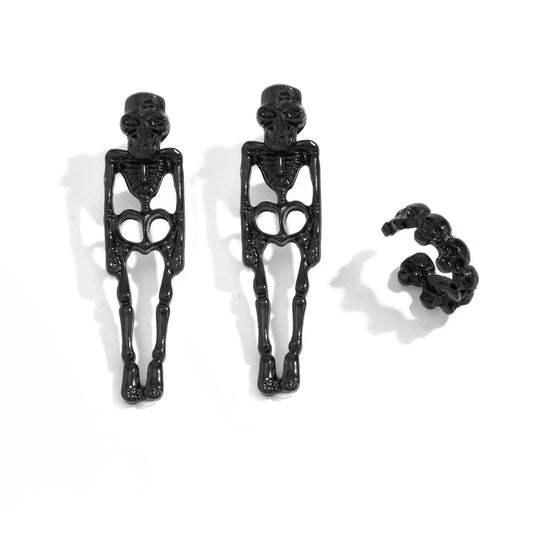 Planderful Halloween Skull Earrings Vienna Verve Retro Dark Style Statement For Gothic Fans