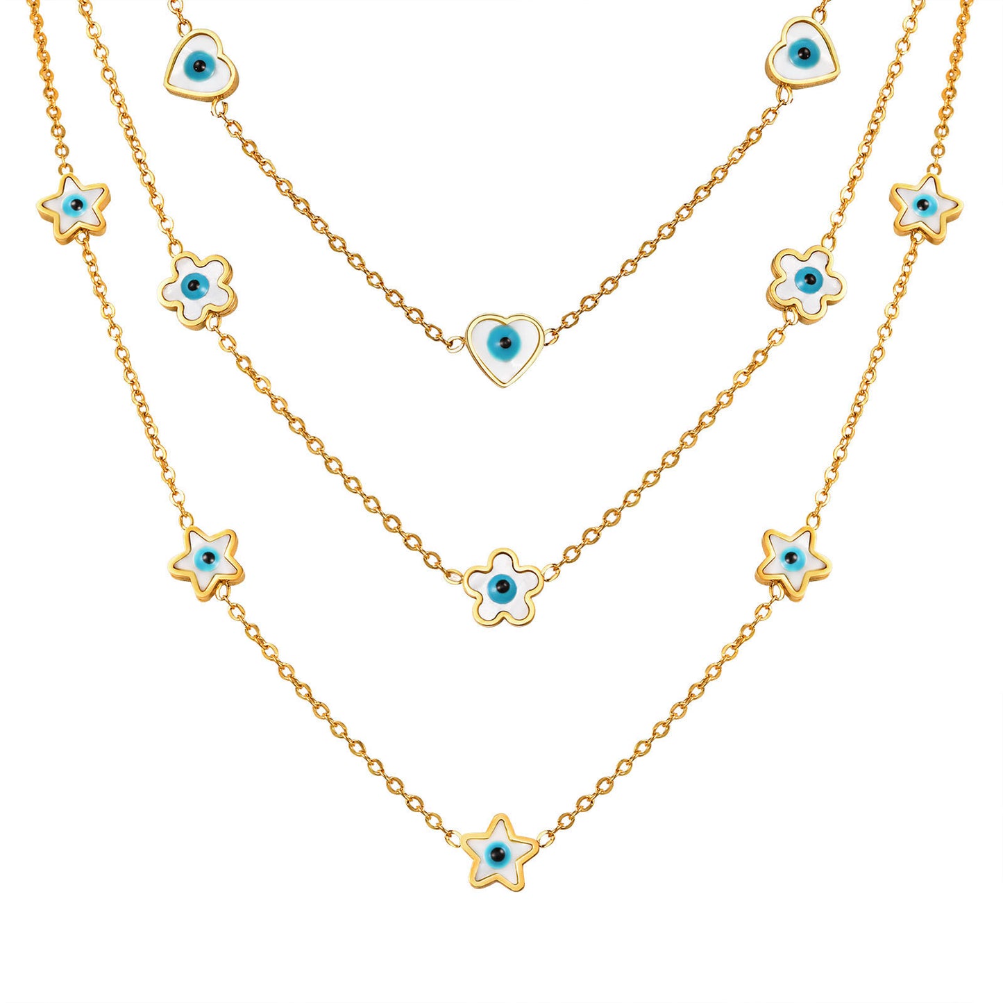 Fashion Personality Stainless Steel White Shell Necklace