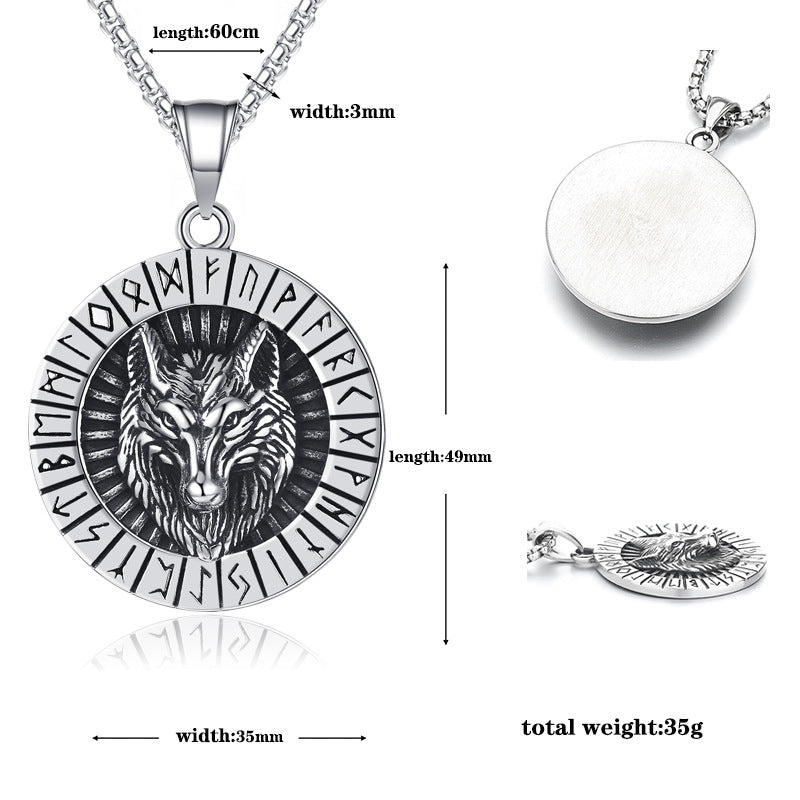 Stainless Steel Necklace – Vintage Wolf Head Pendant