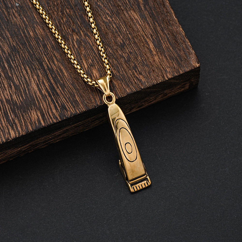 Planderful Razor Pendant Necklace For Hip Hop Fashion Lovers Bold Stainless Steel Jewelry Statement