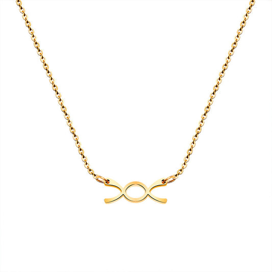 Elegant French Loop Bow Necklace with Titanium Steel Chain