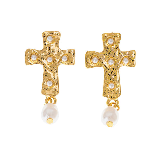 Planderful Vienna Verve Earrings – Fashionable Faux Pearl Embellished Design