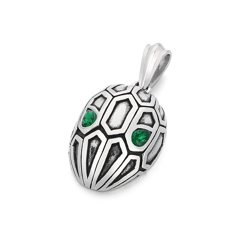 Planderful Zodiac Snake Pendant Vintage Stainless Steel Men