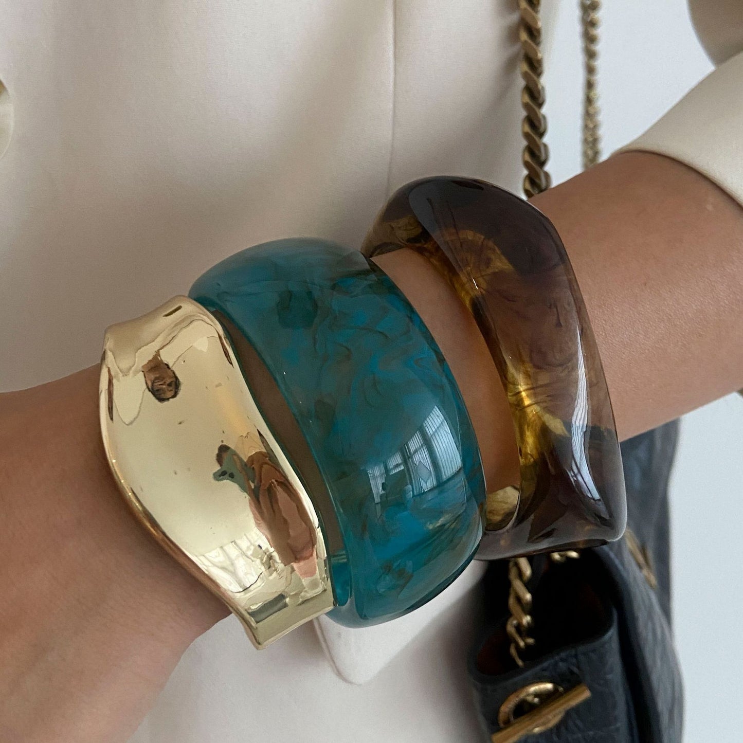 Planderful Metal Alloy Bracelet Vienna Verve Unisex Retro Punk Style With Spring Buckle