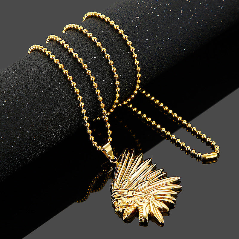 Stylish Customized Titanium Steel Men's Necklace in Gold