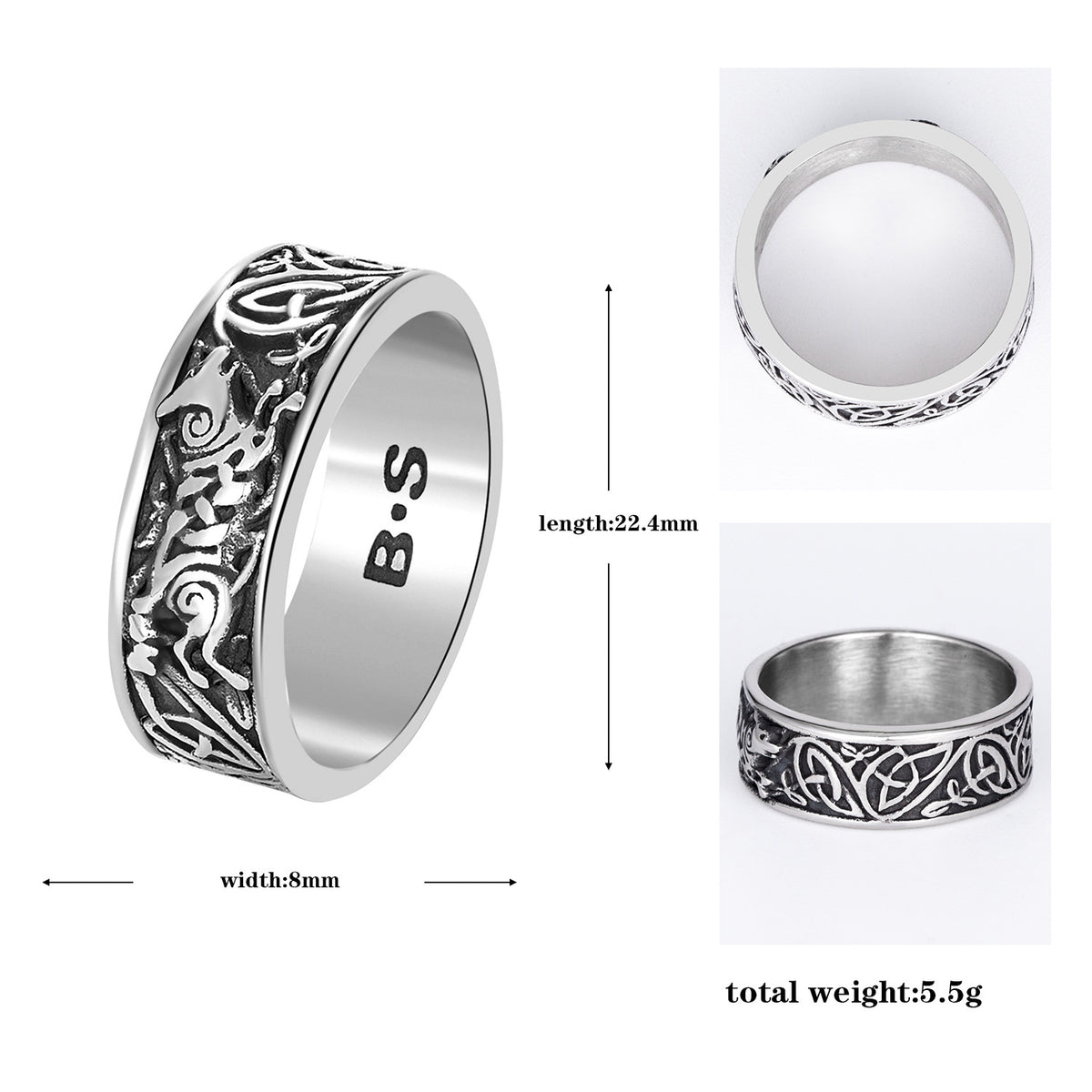 Boy Rings Size 7 Planderful Jewelry Stainless Steel Boys Ring Retro – Planderful Shop