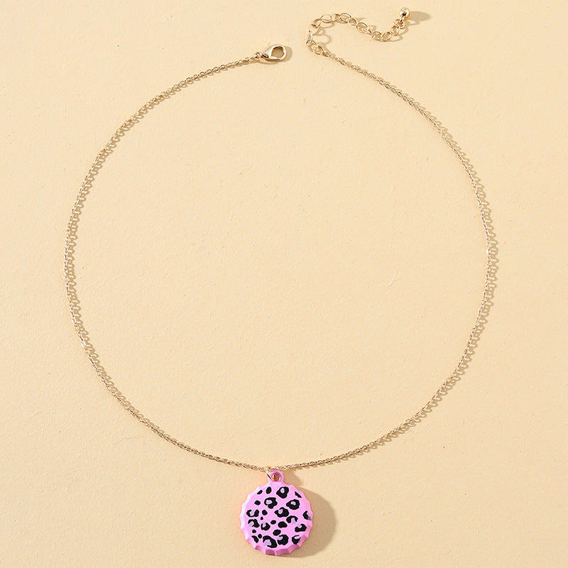 Korean Internet Celebrity Inspired Baking Paint Bottle Cap Necklace - Vienna Verve Collection