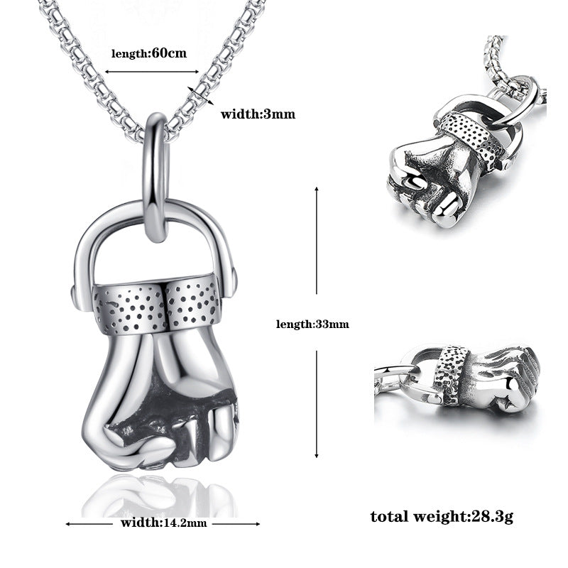 Steel Necklace – Statement Punk Pendant