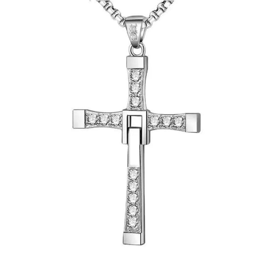 Cross Speed Stainless Steel Men's Pendant Necklace