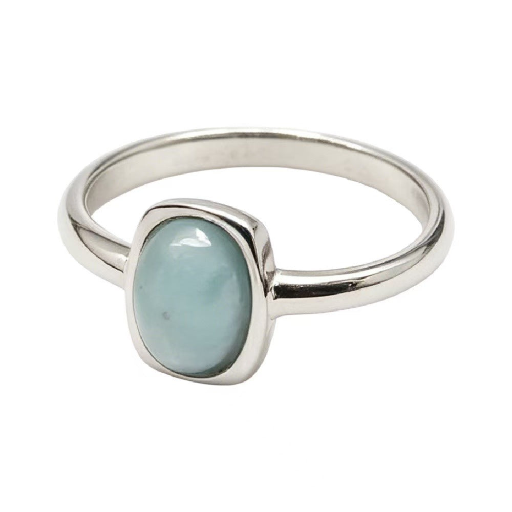 Colored Stone Titanium Steel Ring