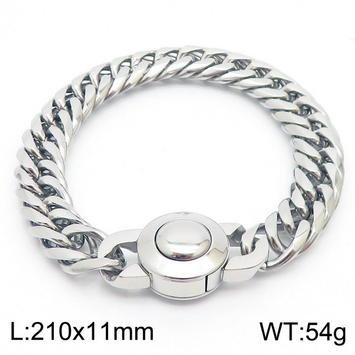 Bracelet Of The – Cnc Zircon Cuban Chain Titanium Steel Men's