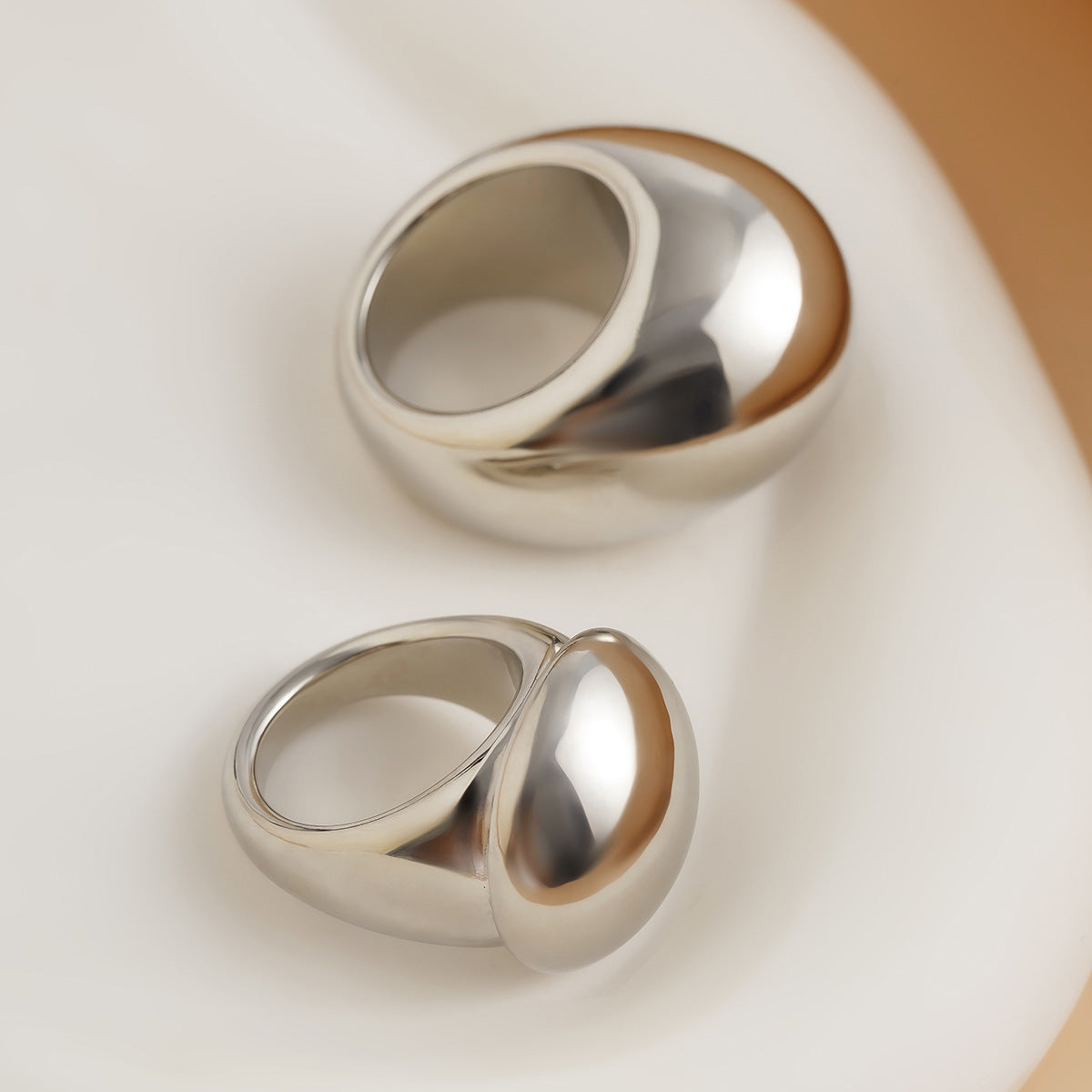 Planderful Vienna Verve Geometric Statement Ring Set For Modern Women Bold Two Piece Jewelry