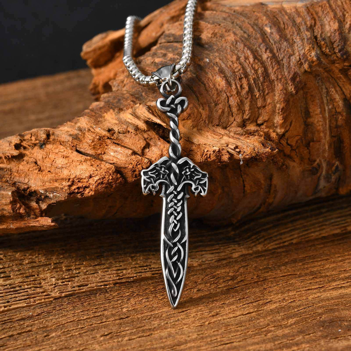 Celtic Knot Sword Stainless Steel Pendant for Men