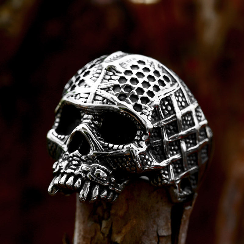 Punk Skull Titanium Steel Ring for Men - Wholesale European and American Hip Hop Style