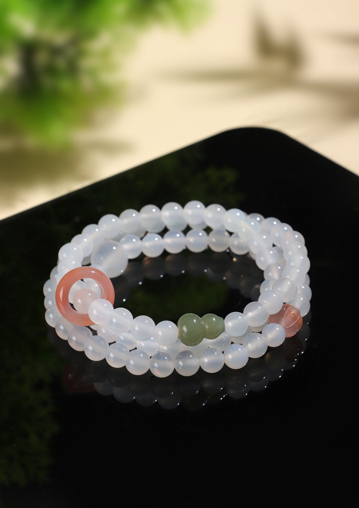 Planderful Fortune's Favor Double Circle Pink Crystal Love Bracelet – Fresh and Sweet Aesthetic