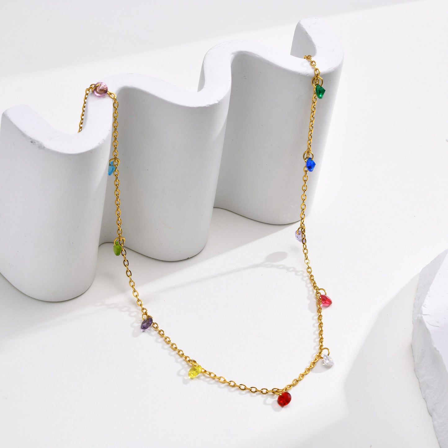 Ladies Stainless Steel Summer Dream Zircon Cross Necklace