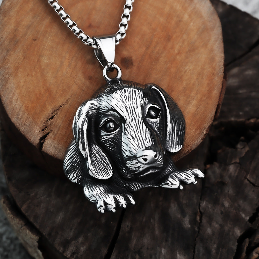 Vintage Pet Stainless Steel Men's Pendant Necklace