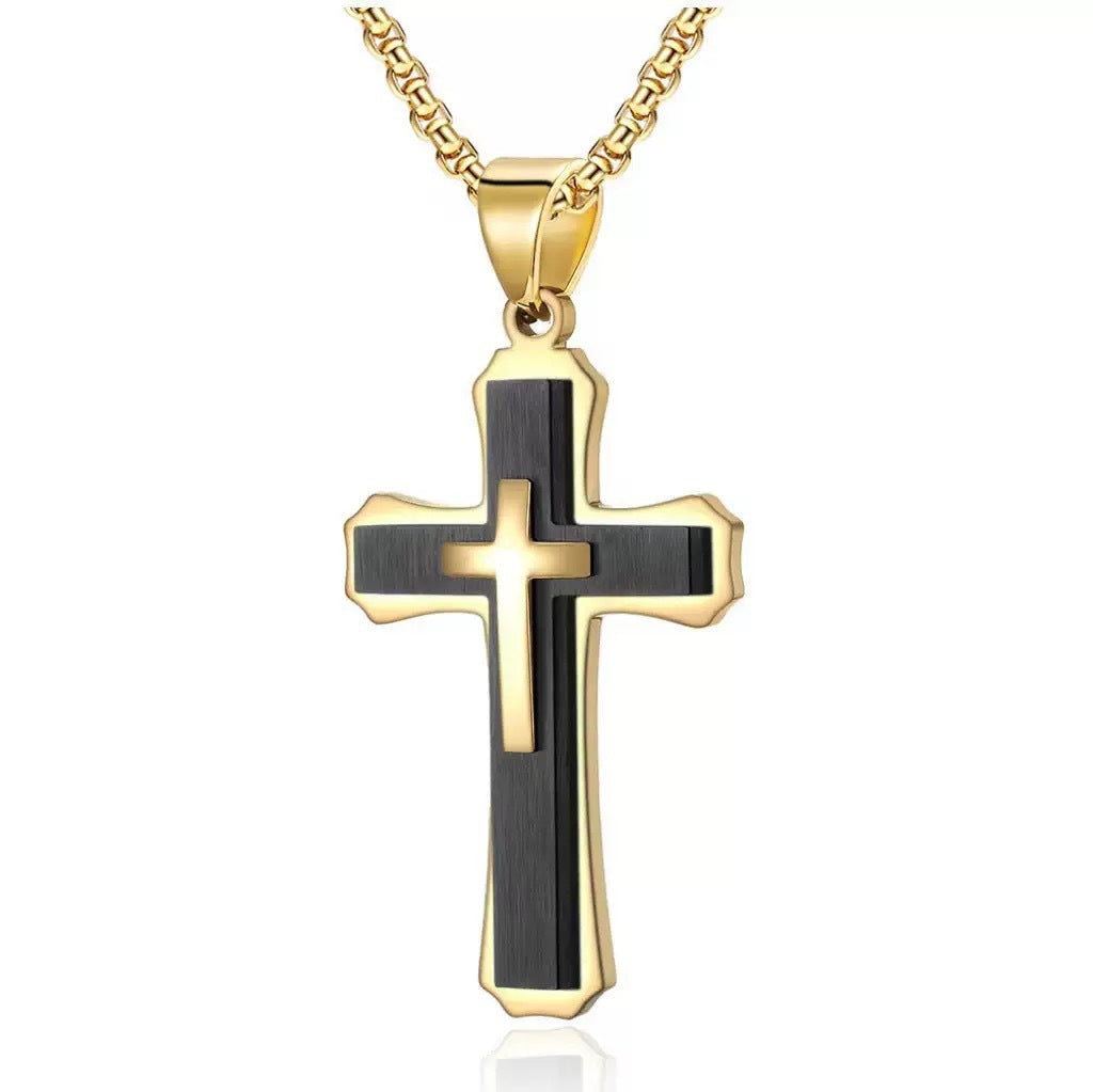 Punk Cross Stainless Steel Men's Pendant Necklace