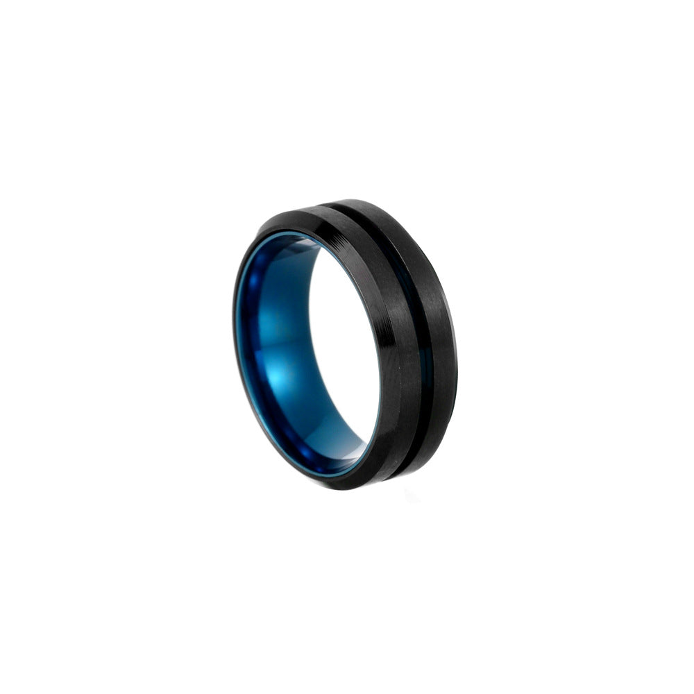 Rotating Black Titanium Ring for Men - European and American Jewelry