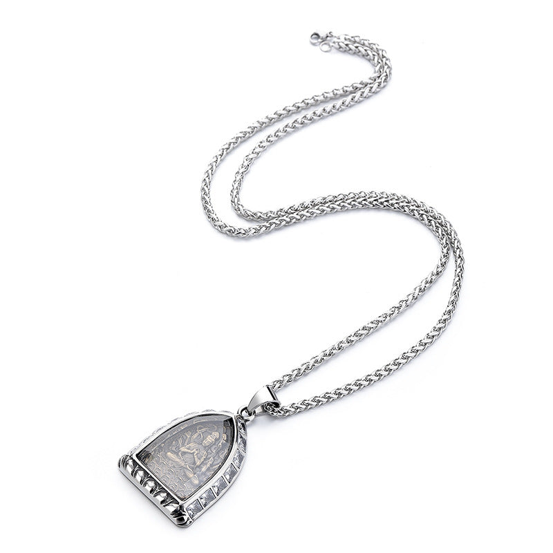 Zircon Necklace – Elegant Eight-Sign Zodiac Buddha Pendant