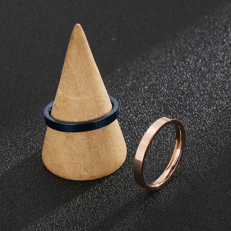 Stainless Steel Aperture Ring, Rock Hip-Hop Style 3mm Titanium Steel Men's Arc Ring