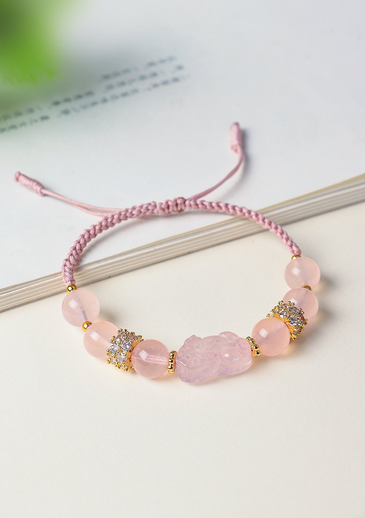 Rose Quartz Crystal Pixiu Bracelet