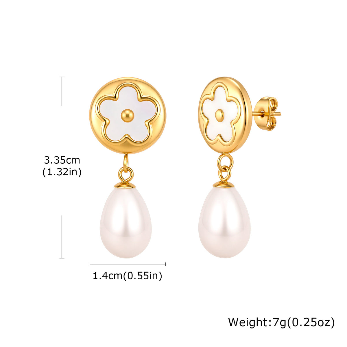 Shell Gold-Plated Stainless Steel Earrings Unisex