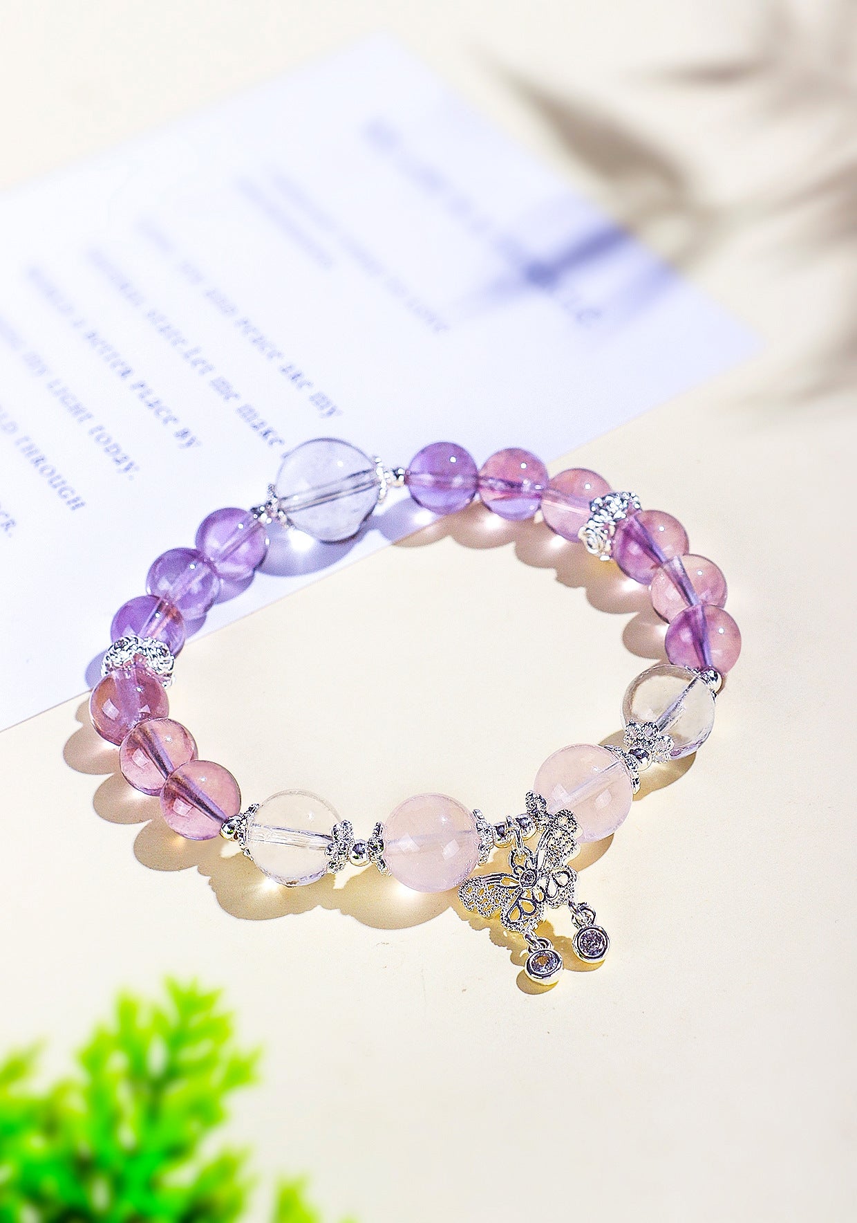 Planderful Fortune's Favor Amethyst Butterfly Bracelet – Exquisite Natural Gemstone Design