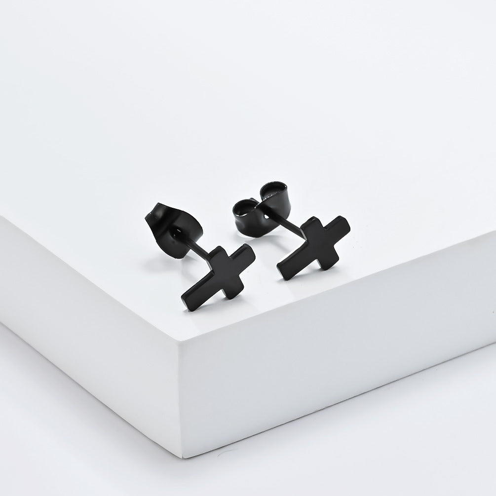 Planderful Titanium Steel Cross Earrings For Men And Women Trendy Minimalist Everyday Genie Jewelry