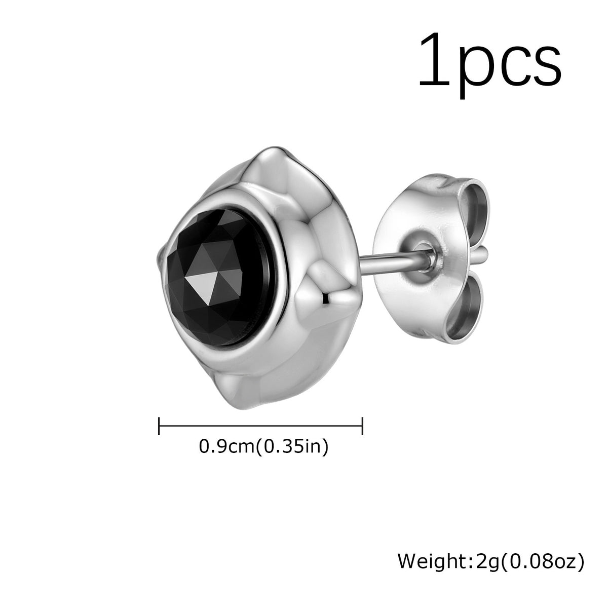 Stainless Steel Zircon Vintage Black Punk Earrings