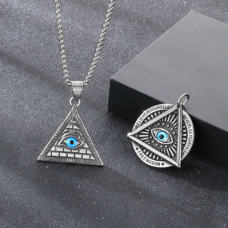 Planderful Men Double Sided Nordic Rune Pendant Titanium