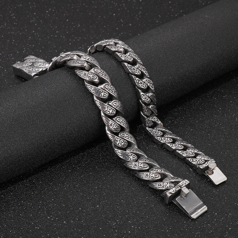 Old & – Flower Men's Titanium Steel Bracelet Hair