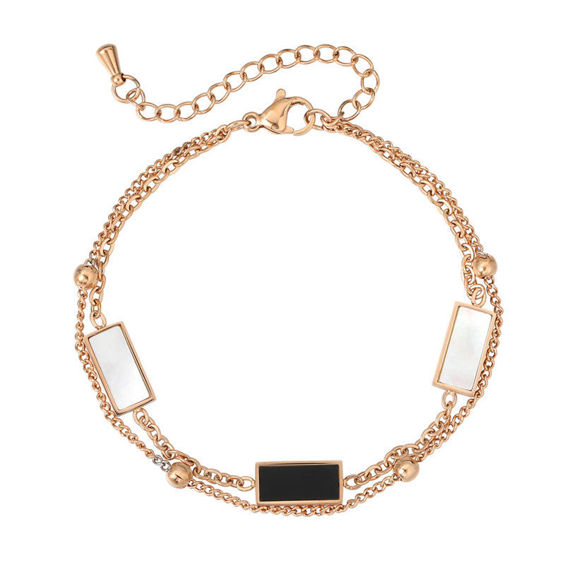 Planderful Minimalist Double Layer Shell Bracelet For Women Versatile Everyday Statement Jewelry