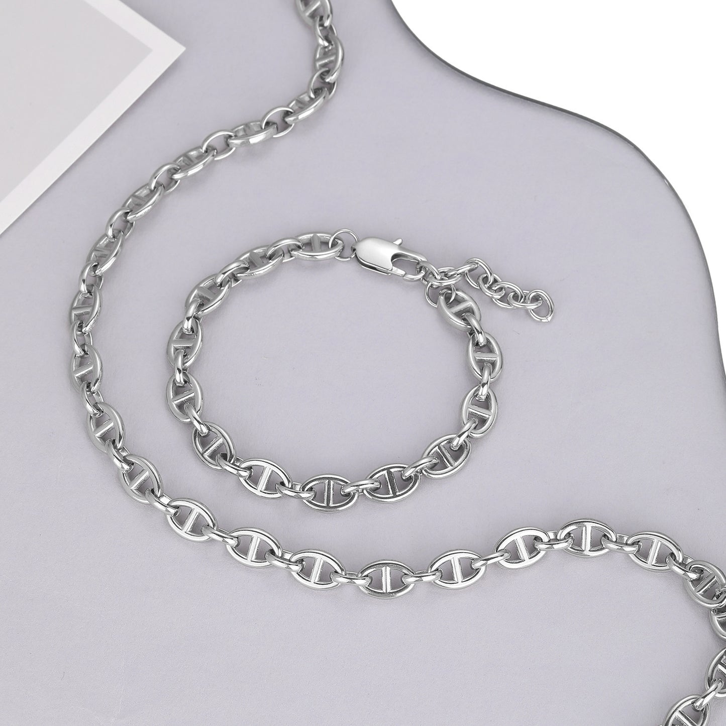 Planderful Jewelry Everyday Genie Stainless Steel Bracelet Set Two Piece Minimalist Elegance