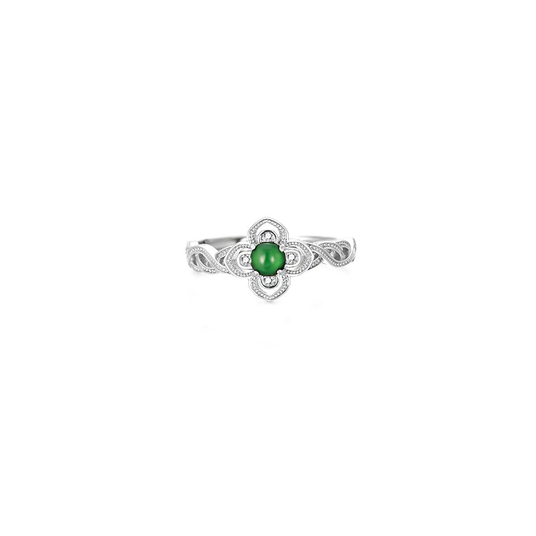 Clover Inlaid S925 Sterling Silver Women's Ring