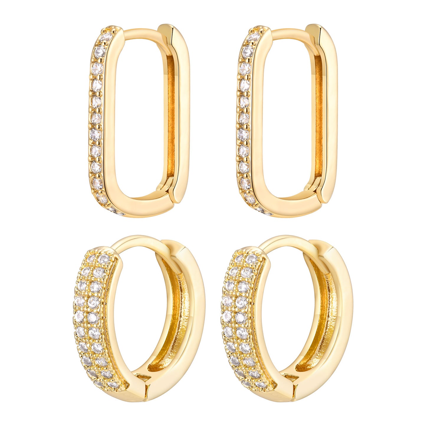 Fashion Personalized Women's Zircon Earrings 18K Gold