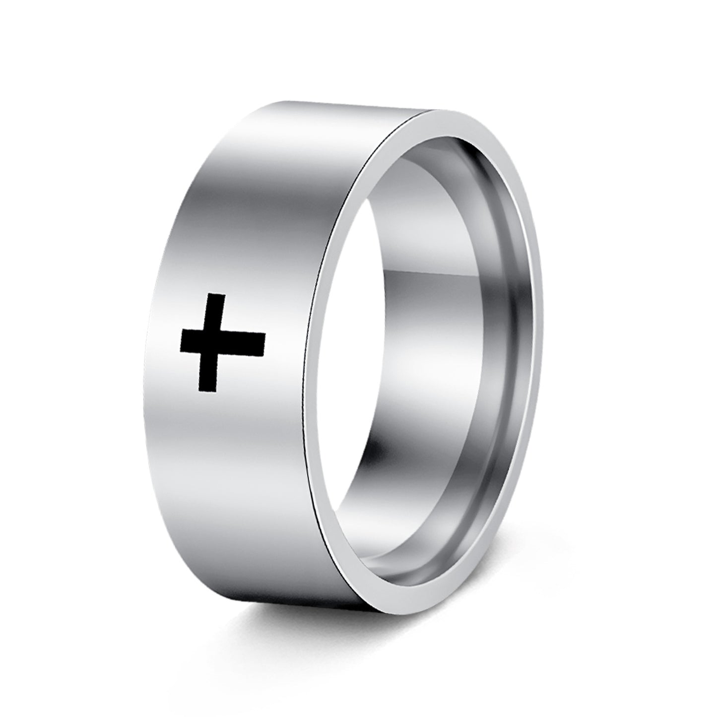 Planderful Everyday Genie Cross Stainless Steel Ring Unisex 6mm 8mm Protective Statement Jewelry