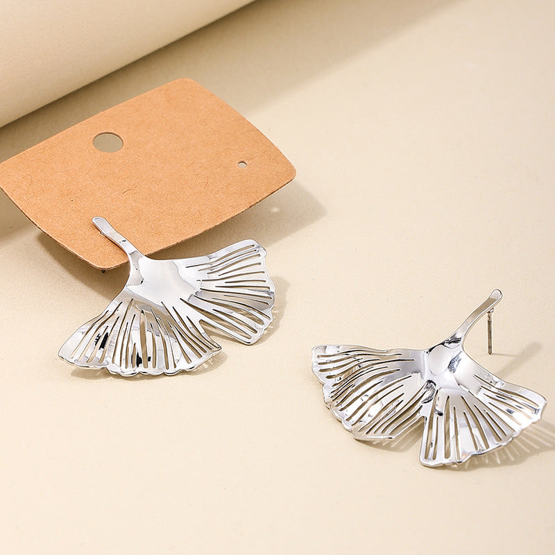 Exaggerated Ginkgo Leaf Earrings by Planderful - Vienna Verve Collection