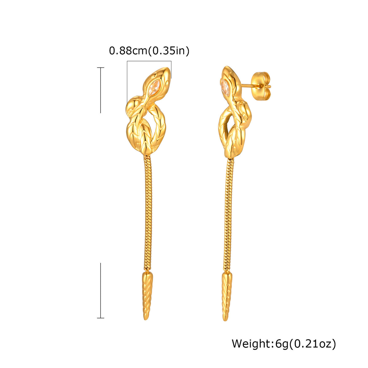 Modern Gold-Tone Stainless Steel Earrings