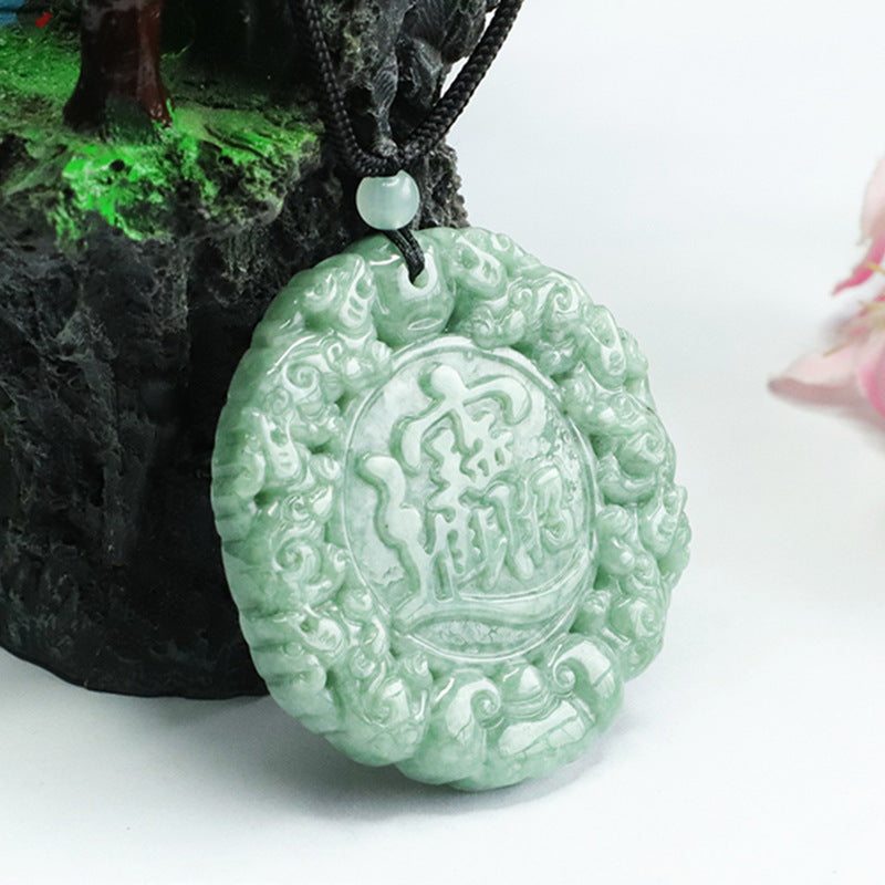 Emerald Fortune Pixiu Pendant with Myanmar A Grade Jade