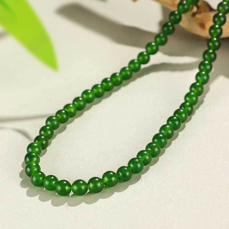 Chalcedony Round Bead Necklace