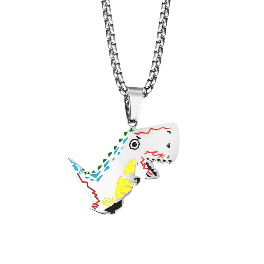 Colorful Dinosaur Pendant Necklace — Two Designs