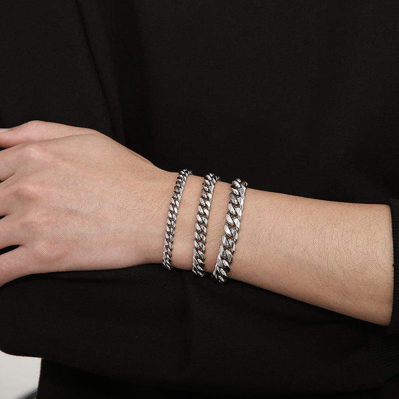 Niche Design – Men's Dancing – Neutral Titanium Steel Cuban Chain Bracelet