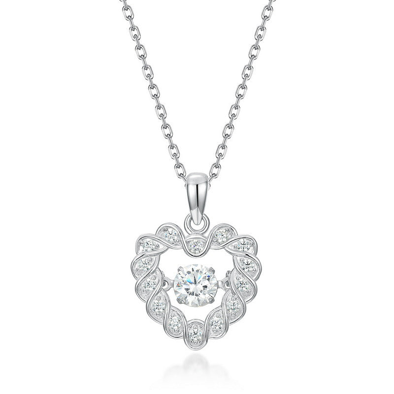 S925 Sterling Silver Moissanite Geometric Pendant Necklace