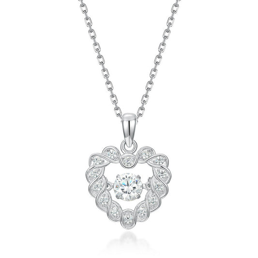 S925 Sterling Silver Moissanite Geometric Pendant Necklace