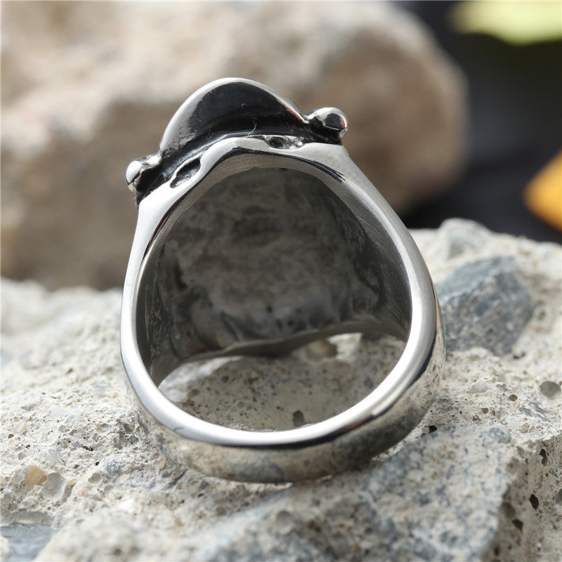 Titanium Steel Retro Animal Rings for Men - Lion and Unicorn Designs in Punk Style