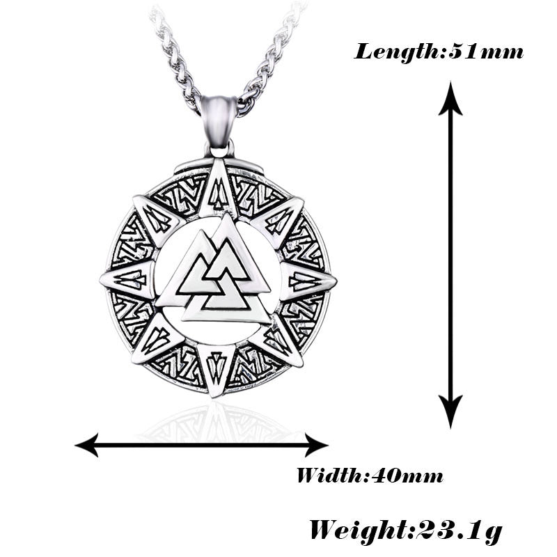 Mythical Odin Stainless Steel Pendant for Men - Nordic Viking Retro Jewelry in Titanium Steel