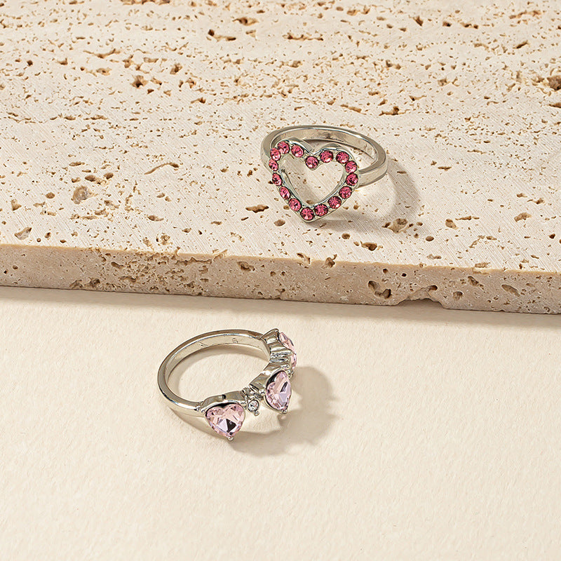 Pink Love Ring Set: A Fusion of Elegance from Japan and South Korea